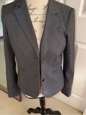 Calvin Klein Charcoal Gray Tailored Single-Breasted Blazer